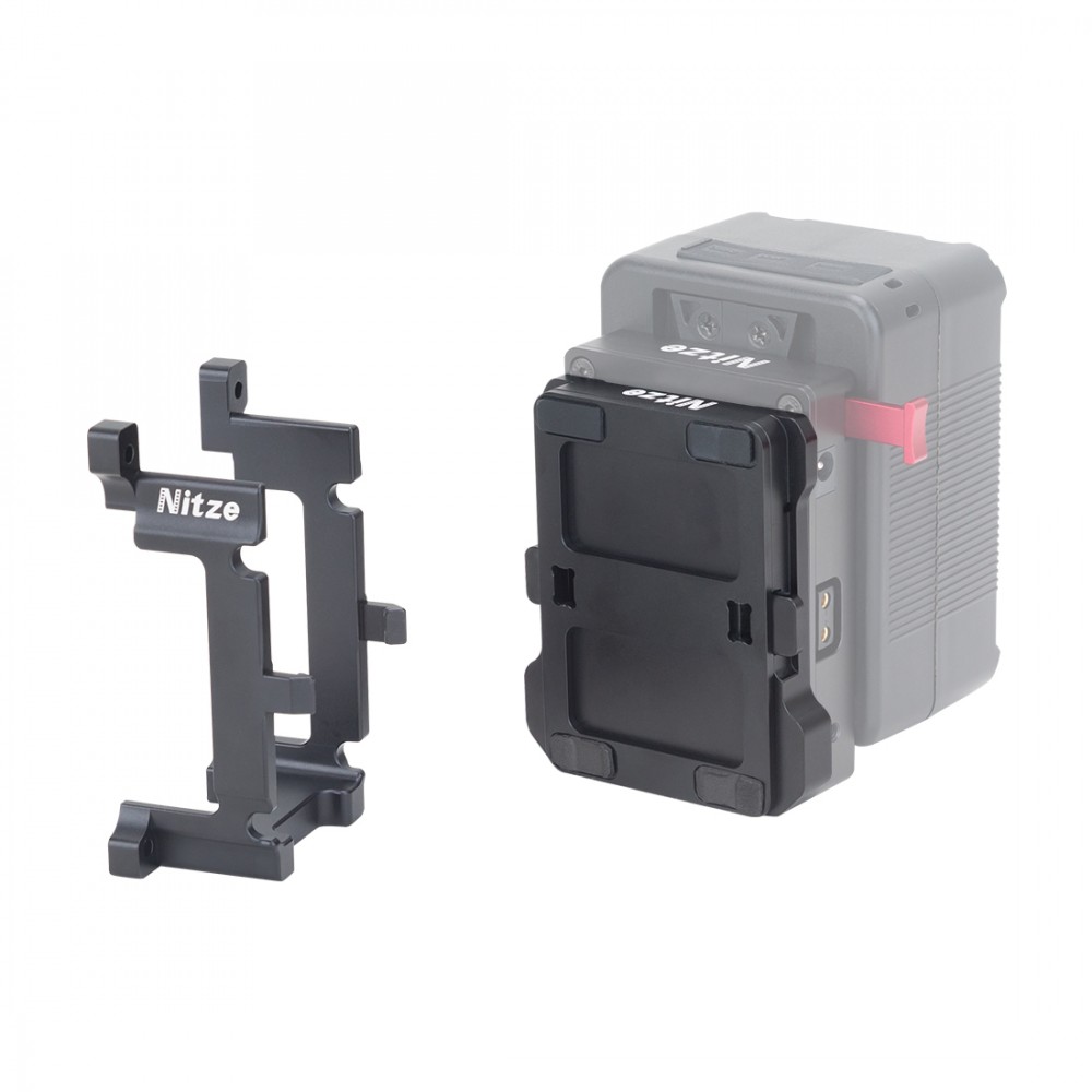 Nitze V Mount Piastra Batteria, Mini V Mount Battery Plate con Una 8V/3A DC, Due 14,8V/3A D-tap e Una PD 3.0 USB-C Porte di Uscita - N21-D6