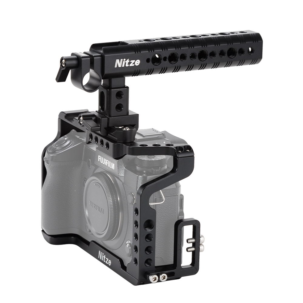 Nitze Camera Cage compatible with Fujifilm X-H1 with VPB-XH1 Vertical Power Booster Battery Grip