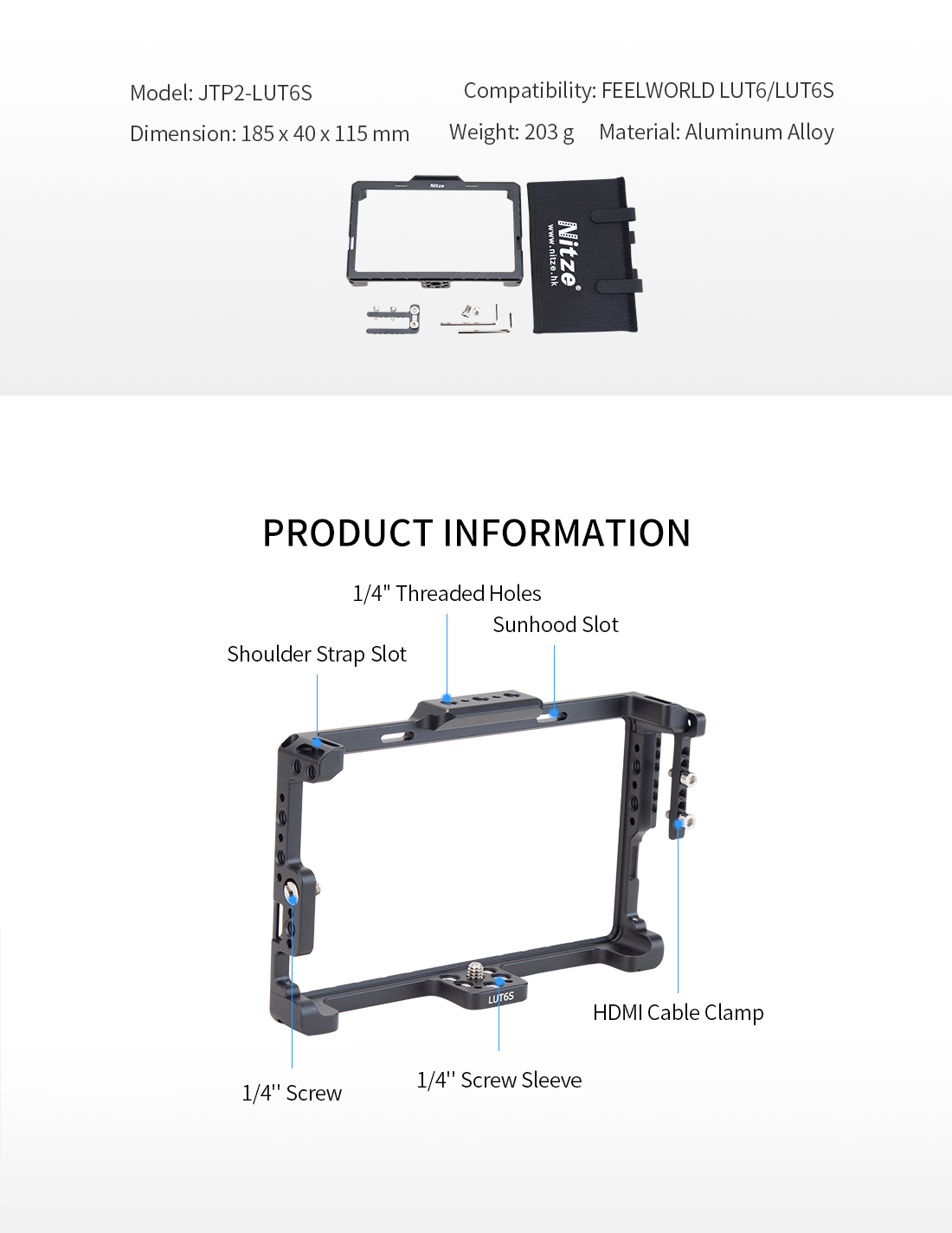 CAMVATE Formfitting Monitor Cage for FeelWorld LUT6/LUTS6 C2640