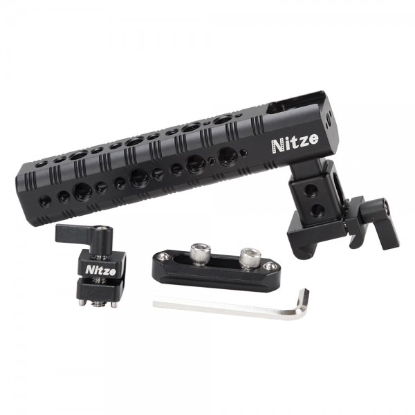 Nitze NATO Top Handle with Cold Shoe and 15mm Rod Clamp - PA14