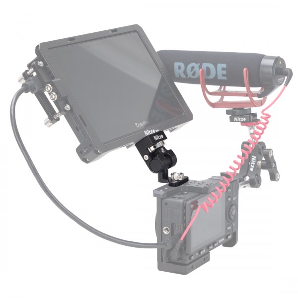 Nitze Elf Series Monitor Holder (3/8"-16 Arri Locating Pins to 1/4"-20 Screw with ARRI Locating Pins) - N54-G4